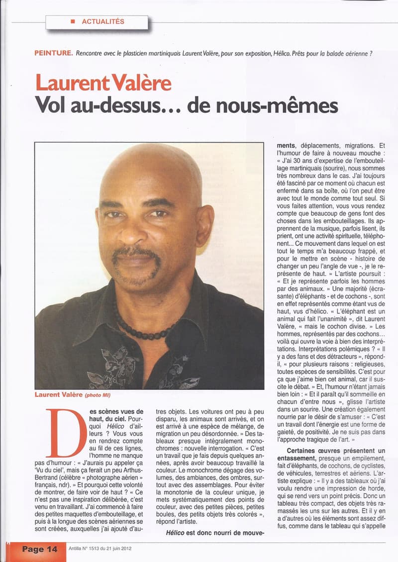 Laurent Valere, Artiste Plasticien Martiniquais